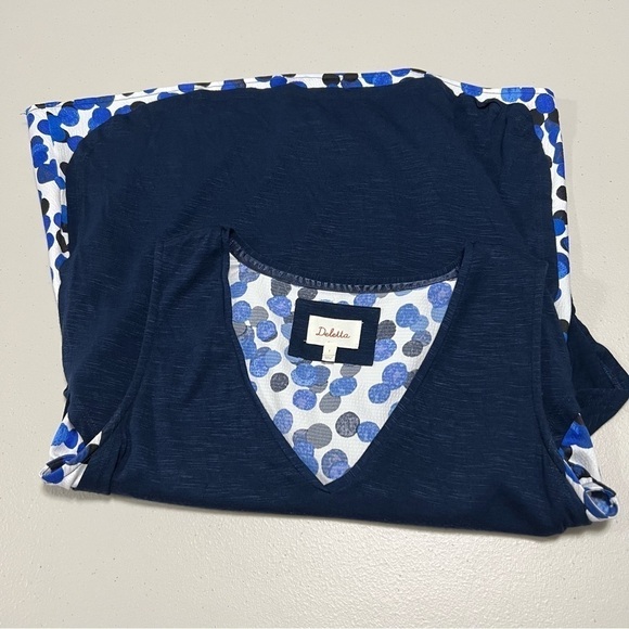 Anthropologie Deletta Weekdays Polka Dot Layered Tank Top Sleeveless V-neck - Picture 5 of 10